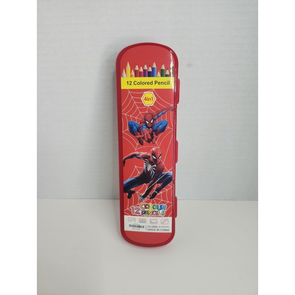 4 In 1 Colored Pencil Set Spiderman